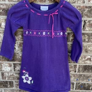 vintage girls‎ dress Medium bitty baby youth cotton sweater dress floral Pattern
